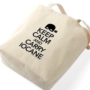 Princess Bride Tote Bag Keep Calm and Carry Iocane Canvas Shopper Man in Black